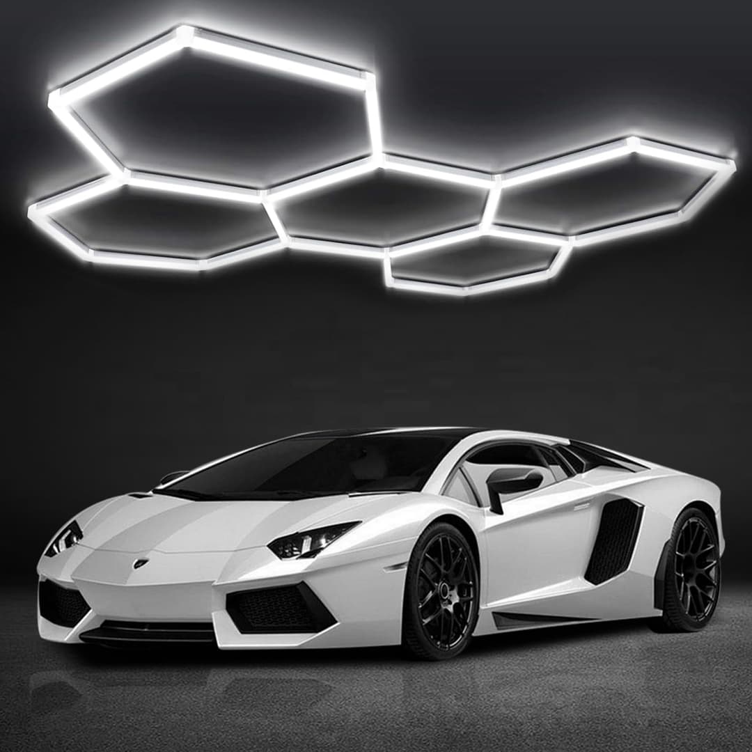 LED Hexagon Light,5-HEX 192W 6500K Daylight White, Linkab…