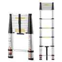 VEVOR 12.5ft Telescoping Ladder, Aluminum Lightweight Multi-Purpose Collapsible Extension, One-Touch Retraction Ladder, Heavy Duty 330LBS Max Capacity with Non-Slip Feet, for Home, Outdoor Work, Loft - 1