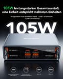 HATALKIN Multi Charger USB C 105W 4 Retractable Charging Station, 4 Ports GAN Chargers and Adapters, for iPhone 17/17 Pro/16/15/14/13, iPad, MacBook Air Series/Samsung Galaxy Tab S8 Series - 4