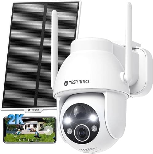 YESYAMO 2K Wireless Solar WiFi Surveillance Camera, 2.4GH…