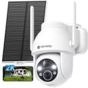 YESYAMO 2K Wireless Solar WiFi Surveillance Camera, 2.4GHz Solar Outdoor Camera with Solar Panel, 360° PTZ, Night Vision, Two-Way Audio, PIR Siren (White) - 1
