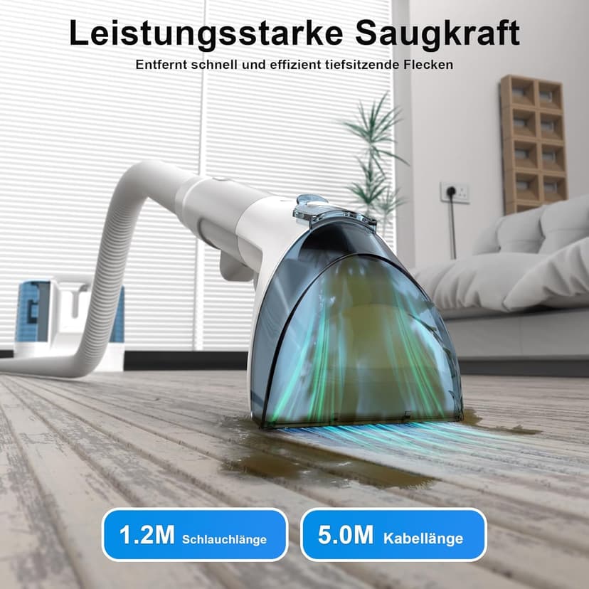 Rivenara Sofa Fabric Cleaner Vacuum Cleaner- 450 W Upholstery Washer Dries and Vacuums Water Cleaner for Sofa Carpet Upholstery Stairs and Car Cleaner - 3