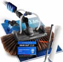 NTG Telescopic Washing Brush 1.68-7m 3-in-1 Brush Head with Extra Soft Bristles + Microfibre Cloth & Squeegee with Water Connector + Soap Dispenser for Windows, Solar (up to 3.6 metres) - 1