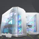 msi MAG PANO 100L PZ White - Premium Mid-Tower Gaming PC Case - Tempered Glass Side Panel - Liquid Cooling Support up to 360mm Radiator - White Color Case - 2