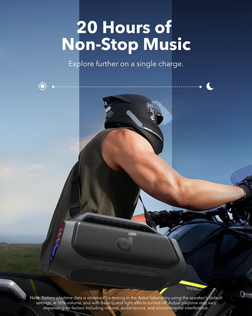 soundcore Anker Boom 2 Plus Outdoor Speaker, Bluetooth Speaker with 140W, 2+2 Channel, BassUp 2.0, 20H, Fast Charge, IPX7 Waterproof, RGB Lights, USB-C, Power Bank, for Camping, Beach, Garden - 5