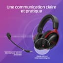HyperX Cloud III S – Casque de Jeu sans Fil, multiplateforme, 2,4 GHz, Bluetooth, autonomie Jusqu’à 120 Heures, 2,4 GHz, transducteurs inclinés de 53 mm, Microphone détachable de 10 mm – Noir-Rouge - 6