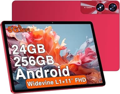 U7 11 Inch Android 14 Tablet with 24GB RAM, 256GB ROM, TF…