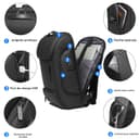 BANGE Sac à dos judicieux pour ordinateur portable de 15,6", sac professionnel pour homme et femme, noir, Large - 3