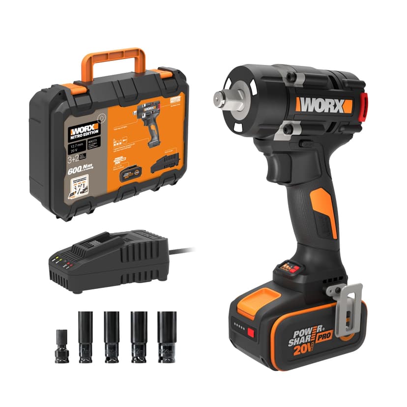 WORX Clé à chocs sans fil 20V WX273, couple max de 800 Nm… - 1