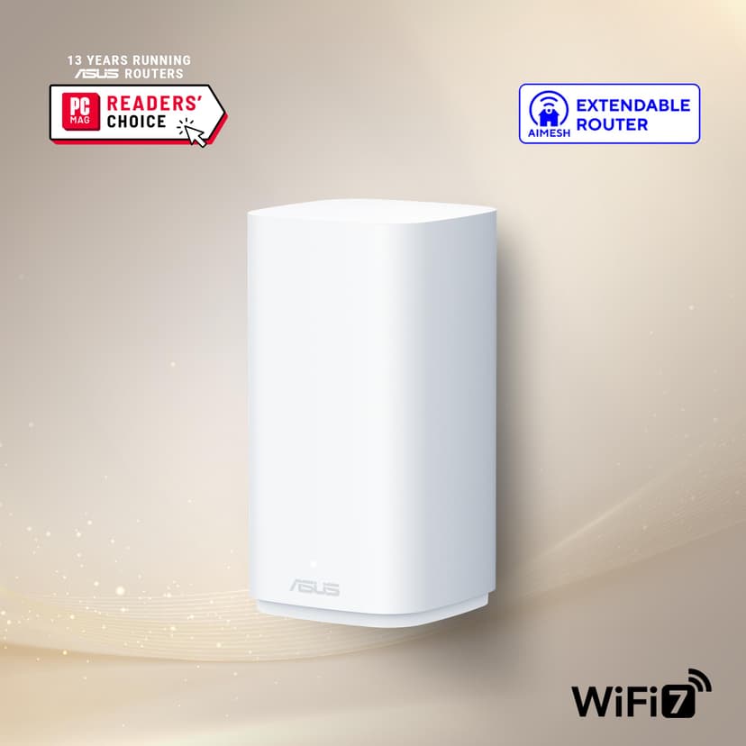 ASUS ZenWiFi BD4 Outdoor - Pack de 1 - Système WiFi 7 Mesh - Double-Bande, 3600 Mbps, 235m2, Double Ports 2,5G, Alimentation PoE, résistance IP65, jusqu'à 3 SSID, contrôle Parental et VPN - 2