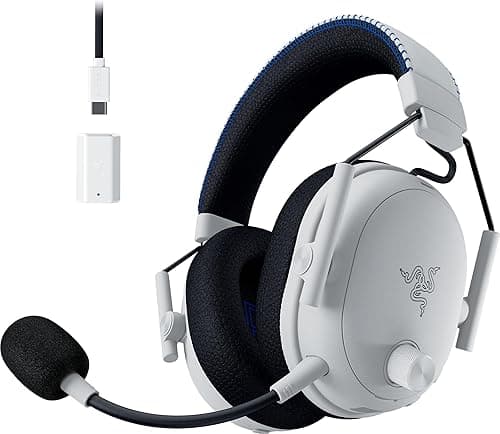 Razer BlackShark V3 Pro for PlayStation - Wireless Active Noise Cancellation Esports Headset ANC - TriForce 50 mm Drivers - HyperSpeed 2,4 GHz - THX Spatial Audio - PS5/PC | White