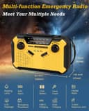 PRUNUS J-369 Wind Up Radio Solar, AM/FM Emergency Hand Crank Radio, Battery Radio with 3000mAh Power Bank, LED Torch, SOS Alarm, USB Phone Charger Perfect for Emergencies & Outdoor Survival - 2