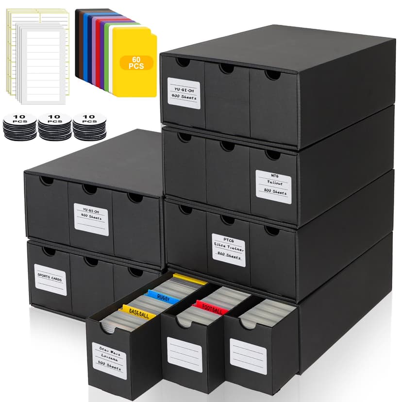 HIMOMO Trading Card Storage Box, Card Boxes with 60 Card … - 1