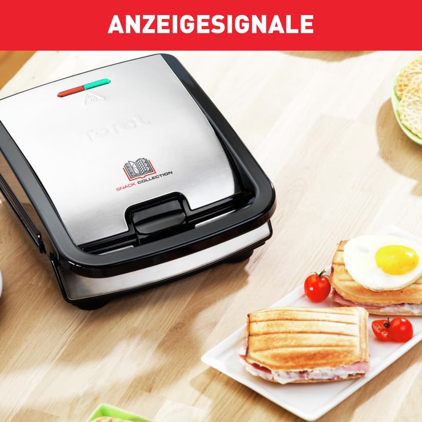 TEFAL MENAGE - Snack collection-700 W-2 jeux de plaques croques et gaufres-2 livrets de recettes-Noir inox - TEFAL MENAGE - FDS-119997 - 3