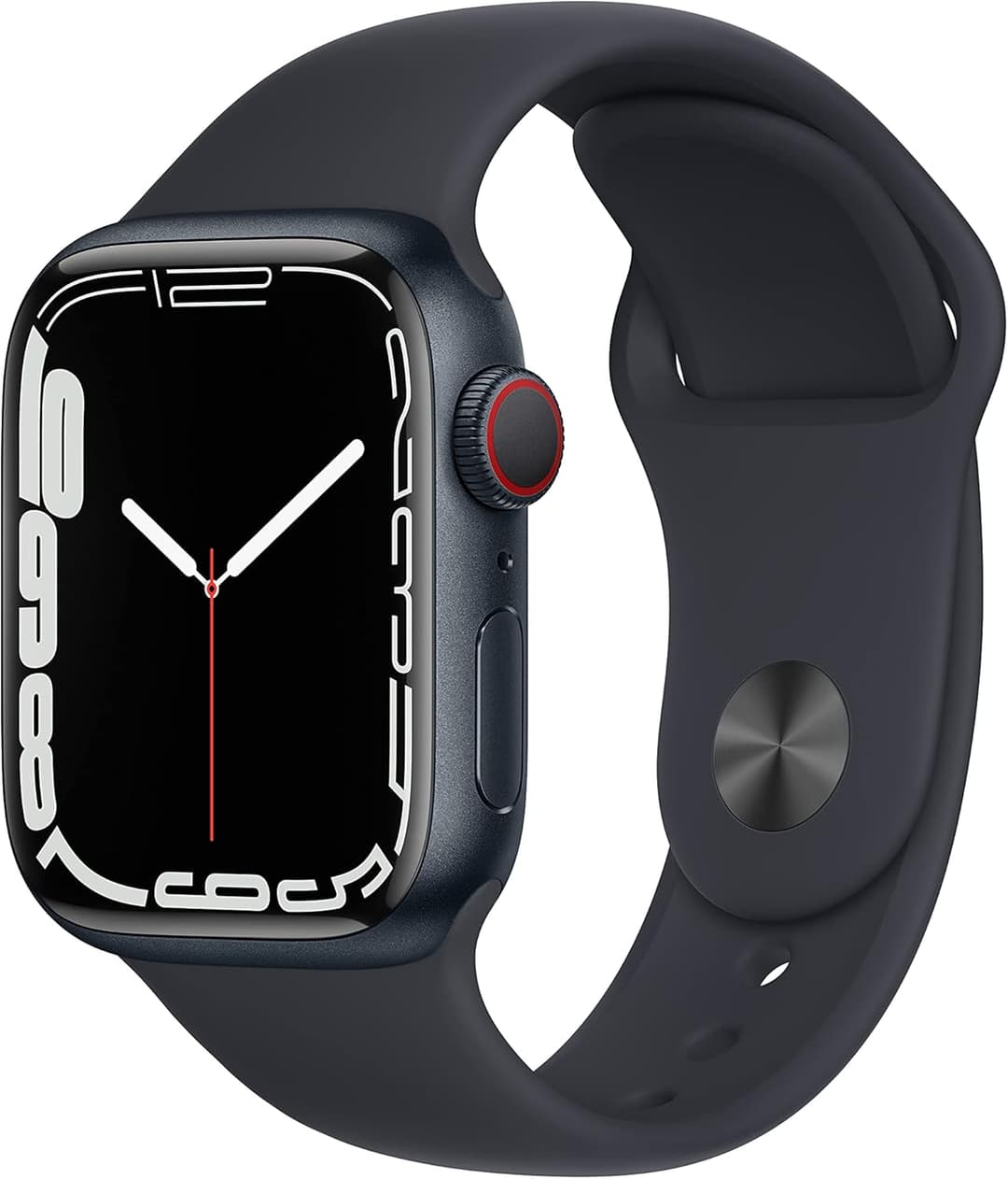 Apple Watch Series 7 (GPS + Cellular, 41MM) Midnight Aluminium Case with Midnight Sport Band (Renewed)