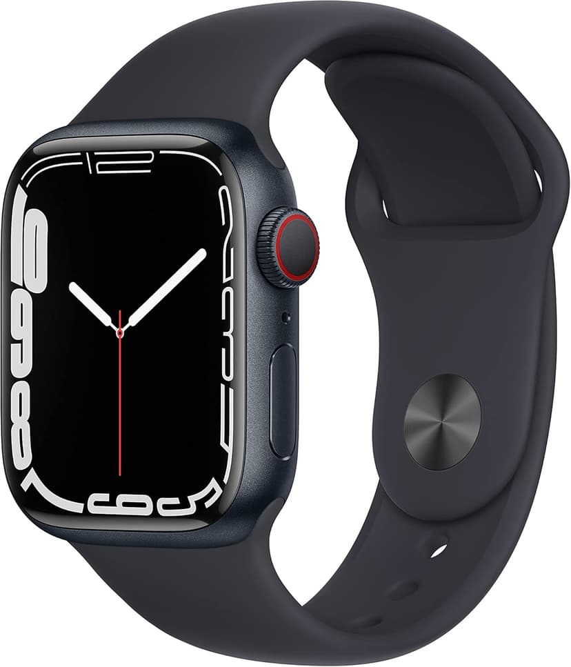 Apple Watch Series 7 (GPS + Cellular, 41MM) Midnight Aluminium Case with Midnight Sport Band (Renewed) - 1