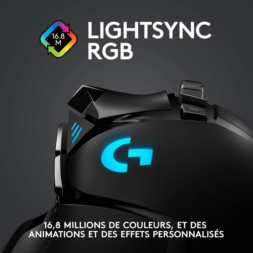 Logitech G502 LIGHTSPEED Souris sans Fil, Capteur Gaming HERO 25K, 25 600 PPP, RGB, Ultra-Léger, 11 Boutons Programmables, Batterie Longue Durée, POWERPLAY-compatible, PC, EU Packaging - Noire - 8