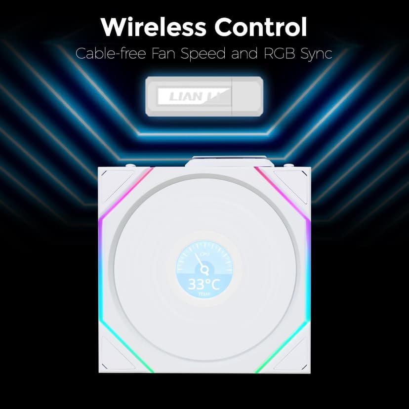 Lian Li UNI FAN TL-LCD Wireless Reverse 120 White (1pc) - 4