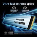 Ediloca EN870 SSD 4 to PCIe Gen4, NVMe M.2 2280, jusqu'à 7450 Mo/s, Disque SSD Interne, Cache SLC Dynamique, Compatible avec PS5 et PC - 2