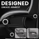 GTPLAYER Gaming Chair, Ergonomic Gaming Chair, Desk Chair with Fabric Surface, Spring Seat Cushion, Connecting Armrests and Footrest, Dark Black - 6