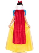 Leg Avenue 3 PC Royal Miss Snow, includes classic velvet and satin long ball gown with braided gold trim and stay up collar, detachable velvet cape, and bow headband - 2