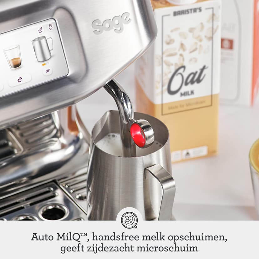 Sage - The Barista Touch Impress - Coffee Maker from Bean to Cup with Grinder, Milk Frother and Cold Brew Function - Almond Nougat - 5