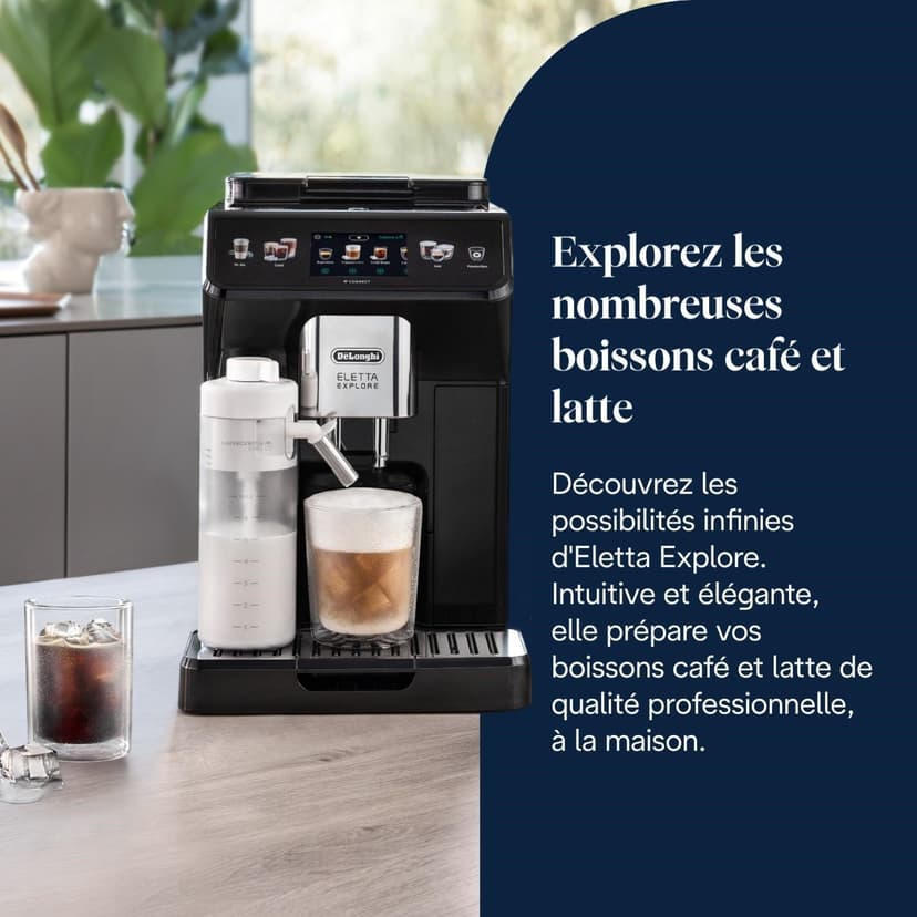 De'Longhi Eletta Explore Cold Brew ECAM452.67.G, Machine à Café Barista avec LatteCrema Hot and Cool, Machine à Espresso, Machine à Café Automatique, Extraction Froide, Pot à Café Inclus, Gris Foncé - 3