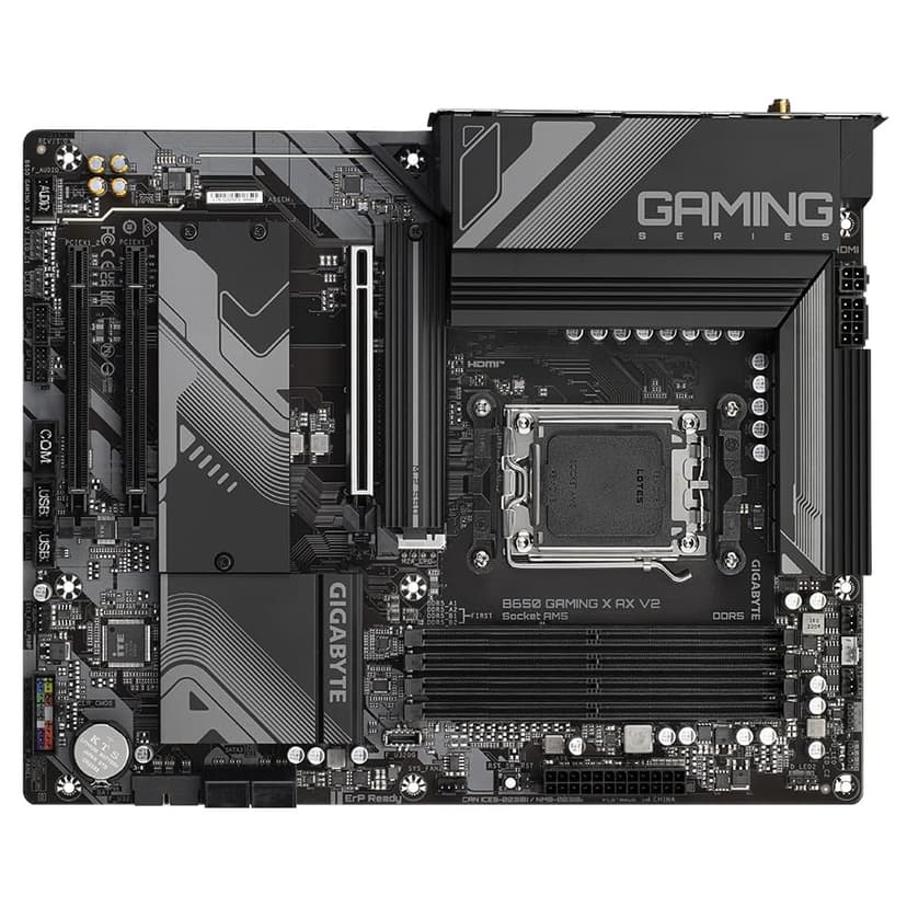Gigabyte B650 GAMING X AX V2 Motherboard - Supports AMD Ryzen 8000 CPUs, 8+2+2 Phases Digital VRM, up to 8000MHz DDR5 (OC), 1xPCIe 5.0 + 2xPCIe 4.0 M.2, Wi-Fi 6E 802.11ax, 2.5GbE LAN, USB 3.2 Gen 2 - 4
