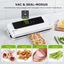 Bonsenkitchen Vacuum Sealer, Continuous High-Speed ​​Vacuum Sealer, Food Sealing Machine, Includes 5 Vacuum Bags and Hose (White) - 3