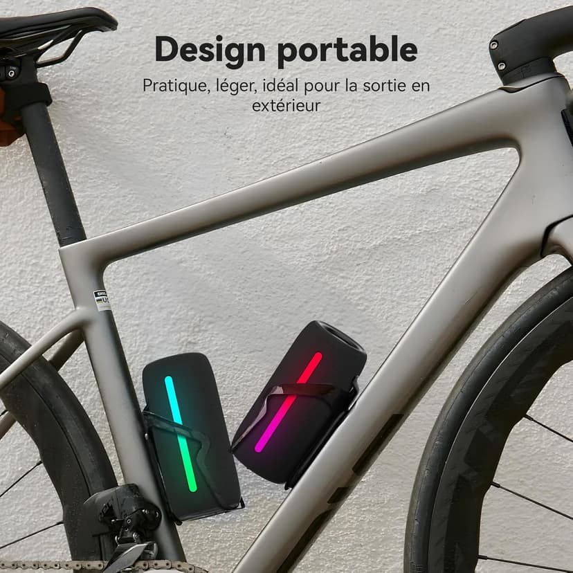 oraolo Bluetooth Speaker, Portable Wireless Speaker with Stereo Sound 24W Powerful Bluetooth Speaker, RGB Lights, Bluetooth 5.4, Support AUX/TF Card, IPX6 Waterproof for Outdoor, Suitable for Parties - 4