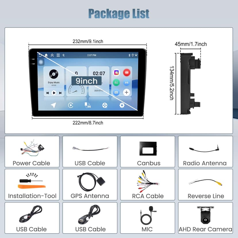 Roinvou 4G+64G Android 15 Autoradio pour Citroen Berlingo & Peugeot Partner 2015-2018 sans Fil Carplay Android Auto, 9'' Incell Écran Tactile Radio GPS Bluetooth FM RDS WiFi EQ SWC Caméra de Recul - 8