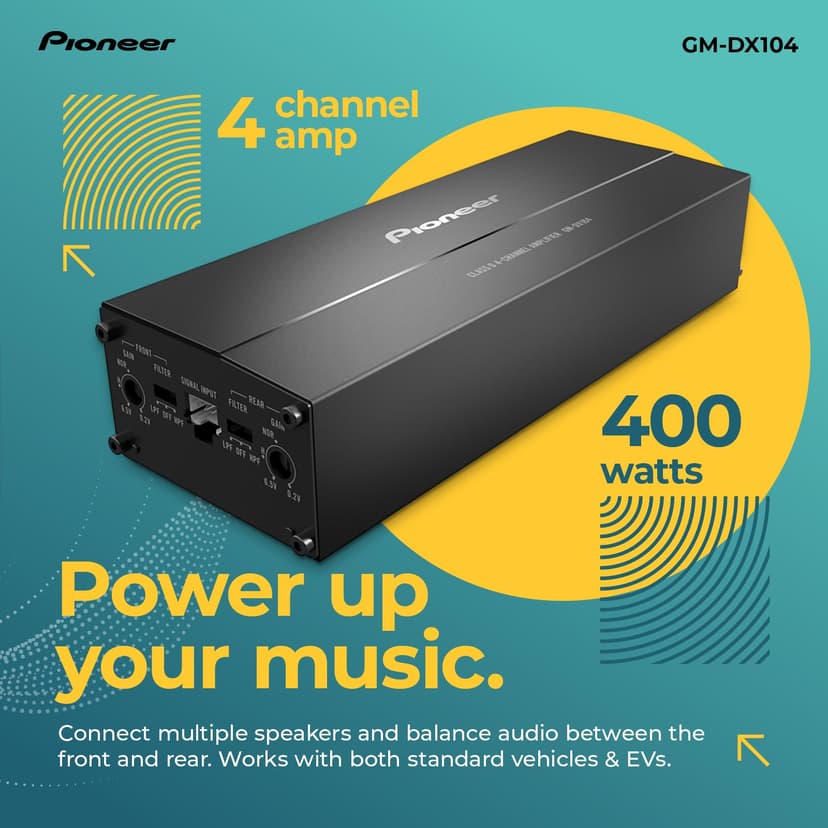 PIONEER GM-DX104 4 channel inline car amplifier - 4 x 100w - 3