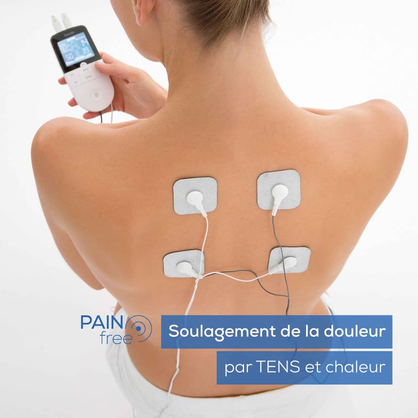 Beurer EM49 PainFree Digital TENS and EMS Machine | Drug-free natural pain relief | 3-in-1 pain relief, rehabilitation and massage | 70 training programmes | 2 channels | 4 self-adhesive electrodes - 2