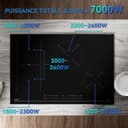 Hermitlux Induction Hob with 4 Recessed Burns, 77 cm, 7000 W, Flex Zone, 9 Power Levels, Booster Function, Timer, Child Lock - 4