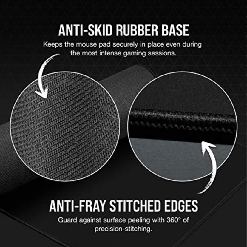 Corsair MM350 PRO Tapis de Souris Gaming, Tissu Résistant aux Éclaboussures Premium (Surface de 93 cm sur 40 cm, Textile Micro-Maille, Caoutchouc Épaisse 4 mm, Base Antidérapante) Élargi XL, Noir - 6