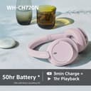 Sony WH-CH720N Wireless Bluetooth Noise Cancelling Over-Ear Headphones, Sound, Ambient Sound Mode, Lightweight Design, up to 50 hr battery life, iOS & Android - Pink - 5