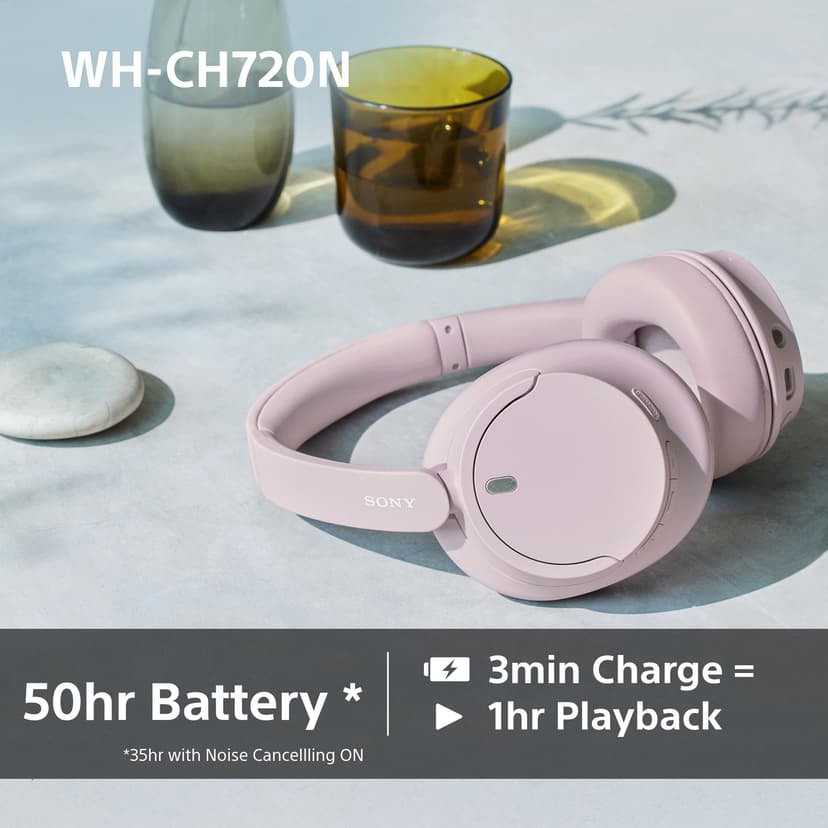 Sony WH-CH720N Wireless Bluetooth Noise Cancelling Over-Ear Headphones, Sound, Ambient Sound Mode, Lightweight Design, up to 50 hr battery life, iOS & Android - Pink - 5