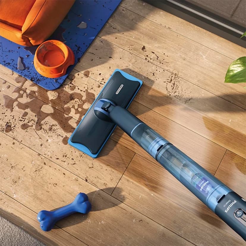 Philips OneUp 5000 Series Electric Mop - 2X Cleaner Floors³, 2X Faster Mopping, Dual Wetness Setting for Hard & Delicate Floors, Cordless with 360° Rotating Hinge (XV5113/01) - 2