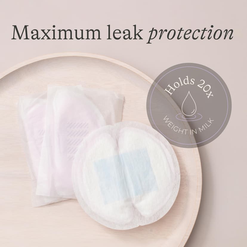 Lansinoh Disposable Breast Pads Maternity - 60 Pack - Ultra-Thin & Abosrbent Nursing Pads with BlueLock™ Core Leak-Proof Protection - Holds 20x Weight - Individually Wrapped -Breastfeeding Essentials - 4