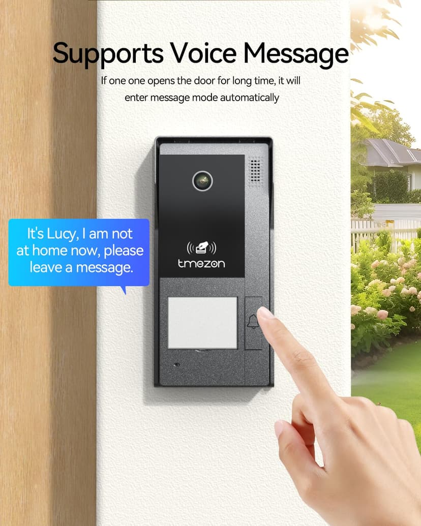 TMEZON M790, 1080P Smart 2 Wires Video Intercom, Monitor and External Doorbell with Camera, APP/RFID Unlock Card - 7