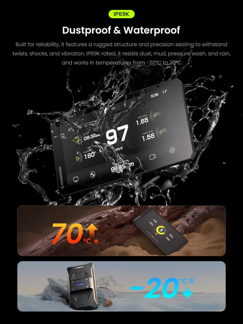 RiderNav R7M 7" Wireless Motorcycle CarPlay & Android Auto for BMW Motorcycles - Native Wonder Wheel & Action Camera Control (GoPro/Insta360)| TPMS/RPM| OTA Updates|1200-Nit IP69K GPS | Nav Prep 5/6 - 3