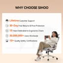 SIHOO B100 Ergonomic Office Chair, Comfy Desk Chair with Adaptive Dynamic Lumbar Support, Computer Chair with Extra Wide Headrest, Flip-Up Armrests, 90-135° Tilt Lock and Breathable Mesh Cushion - 8