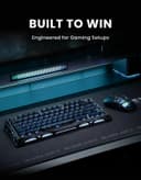 GravaStar Mercury K1 75% Wireless Mechanical Keyboard, Aluminum Alloy Gaming Keyboard with Knob, Hot Swappable, Linear Switches, Transparent Keycaps, RGB Backlit, 2.4GHz/BT5.0/USB-Black Mist - 2