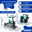 Mobiclinic®, 5-in-1 Tricycle, Balance bike, Chase, Evolutive, Ages 1-5, Adjustable Handlebar and Seat, Ultralight, Toddler bike, Easy Assembly, Puncture-Proof Wheels, Up to 25 kg, Bottle Holder (Blue) - 2