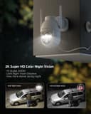 COCOCAM (2Pack Solar Camera Outdoor Wireless, 2K PTZ Security Cameras 2.4GHz WiFi, CCTV Surveillance Camera for Home Security, AI Motion Detection/Color Night Vision/2-Way Audio, IP66, Support Alexa - 3
