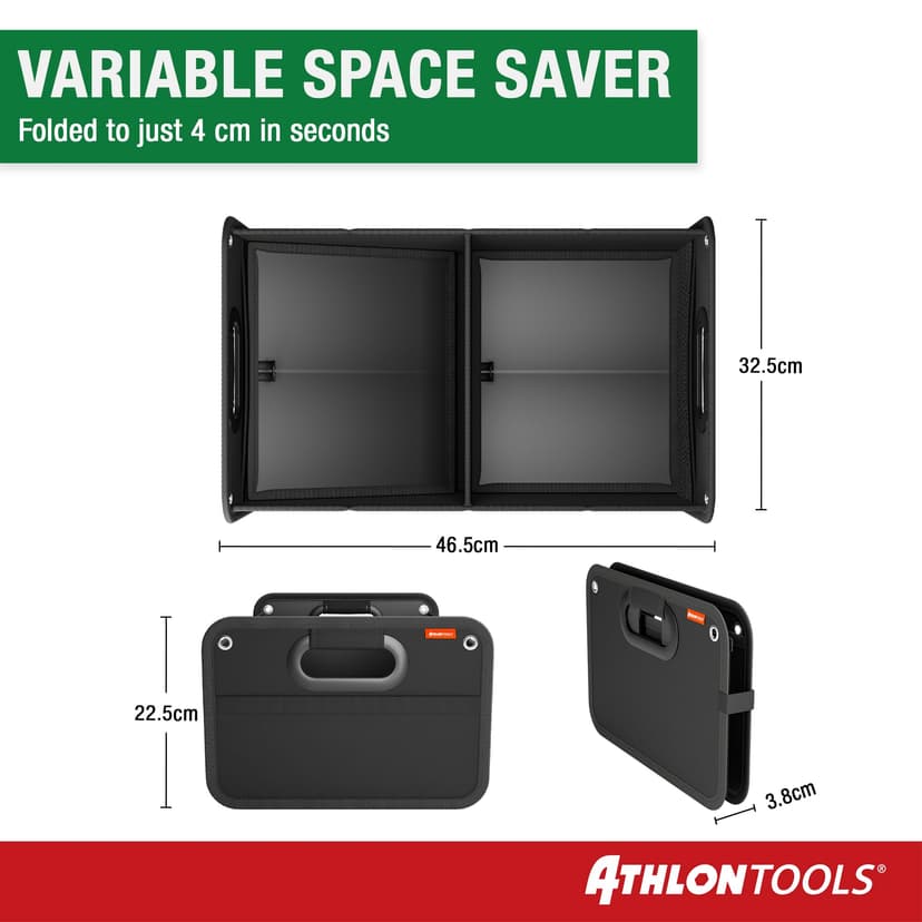 ATHLON TOOLS Foldable boot bag - Organiser, box - Reinforced, stable - Fastening strips - 8