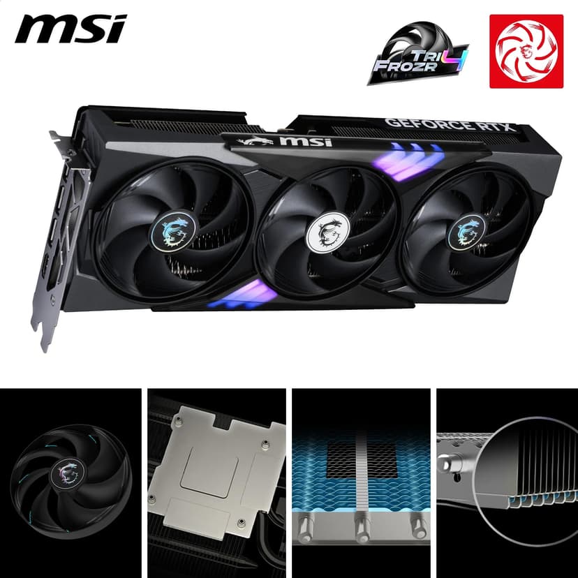 MSI GeForce RTX 5060 Ti 8G GAMING TRIO OC Graphics Card - RTX 5060 Ti GPU, 8GB GDDR7 (28Gbps/128-bit), PCIe 5.0 - TRI FROZR 4 (3 x STORMFORCE FAN) - RGB - HDMI 2.1b, DisplayPort 2.1b - 4