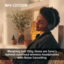 Sony WH-CH720N Wireless Bluetooth Noise Cancelling Over-Ear Headphones, Ambient Sound Mode, Lightweight Design, up to 50 hr battery life, iOS & Android - Blue - 4