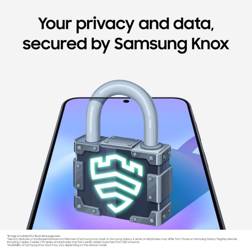 Samsung Galaxy A37 5G (Awesome Lavender, 8 Go de RAM, 256 Go de stockage), IA agentique, triple caméra avec vidéo de nightographie, autonomie de 2 jours, mises à niveau du système d'exploitation 6 - 9