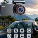 Dash Cam Front and Rear, 2.5K /1080P QHD Dual Dash Camera for Cars, Super Night Vision Dashcam, Loop Recording, 3.39” IPS, 64GB Card Included, 160° Wide Angle, Parking Mode - Black Pro - 7